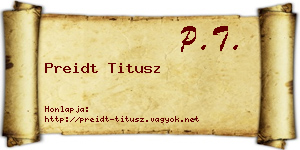 Preidt Titusz névjegykártya